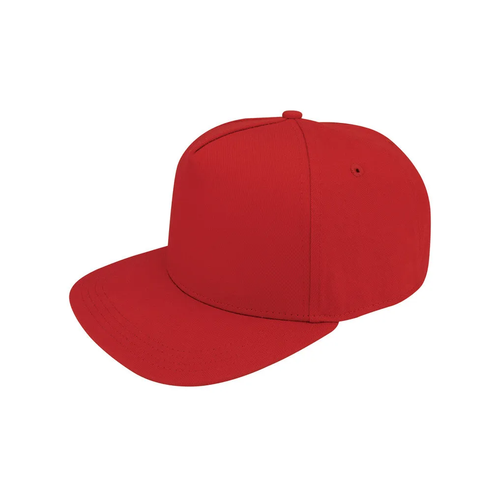 5 Panel Flat Bill Snapback Cap