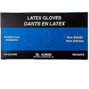 Almedic Latex Exam Gloves Powdered (100-pack)