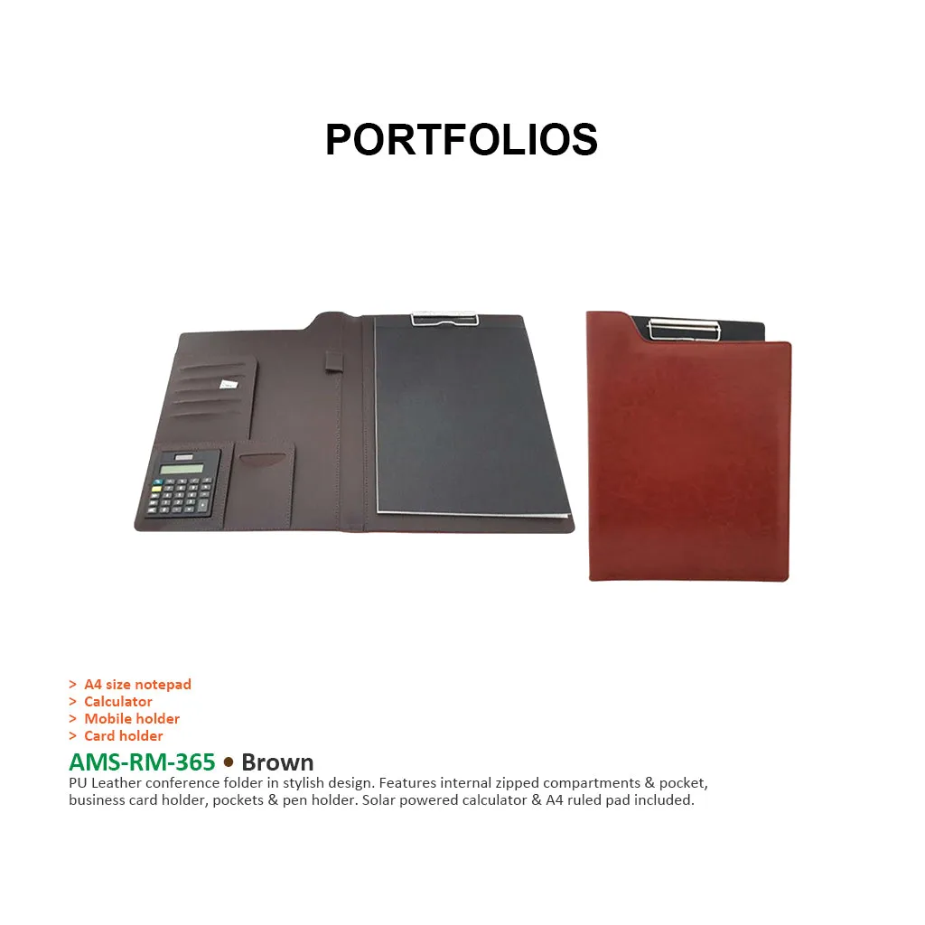 AMS-RM-365 - PU leather clip folder