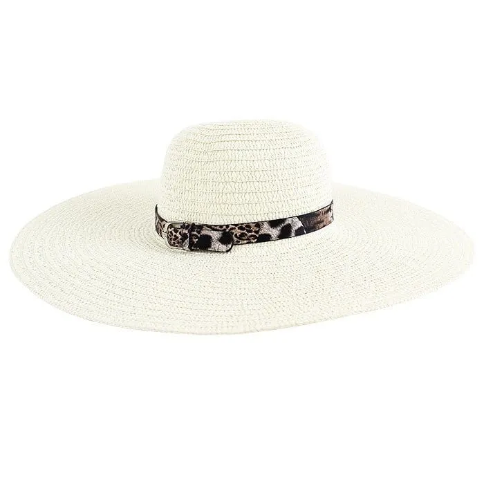 AO3018 Monogrammable Floppy Hat with Cheetah/Leopard Band