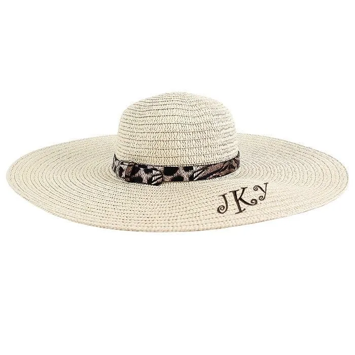 AO3018 Monogrammable Floppy Hat with Cheetah/Leopard Band