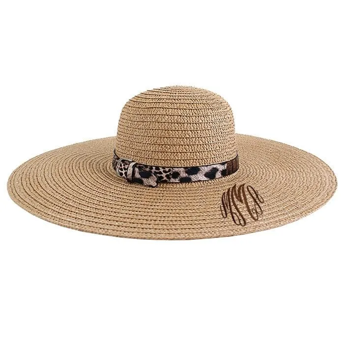 AO3018 Monogrammable Floppy Hat with Cheetah/Leopard Band