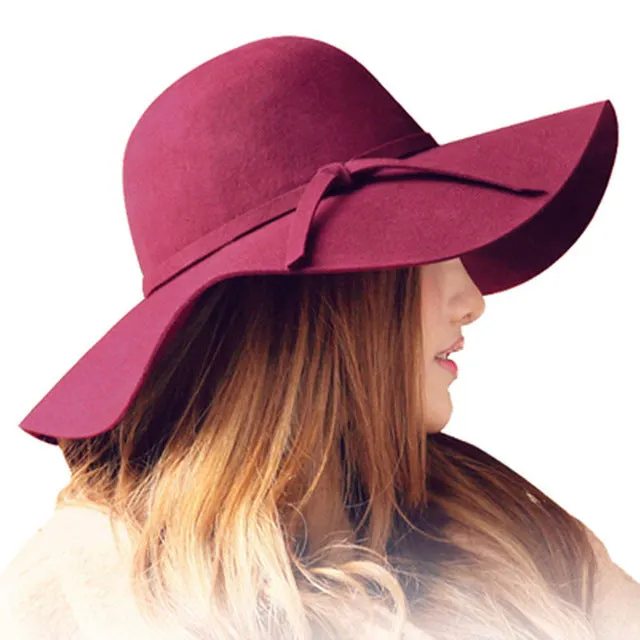 Autumn winter Summer fashion fedoras vintage pure Women's Beach Sun hat female waves large brim sunbonnet fedoras lady sun hat