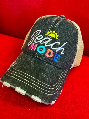 Beach hats Beach mode Personalize Embroidered distressed trucker caps 3 colors