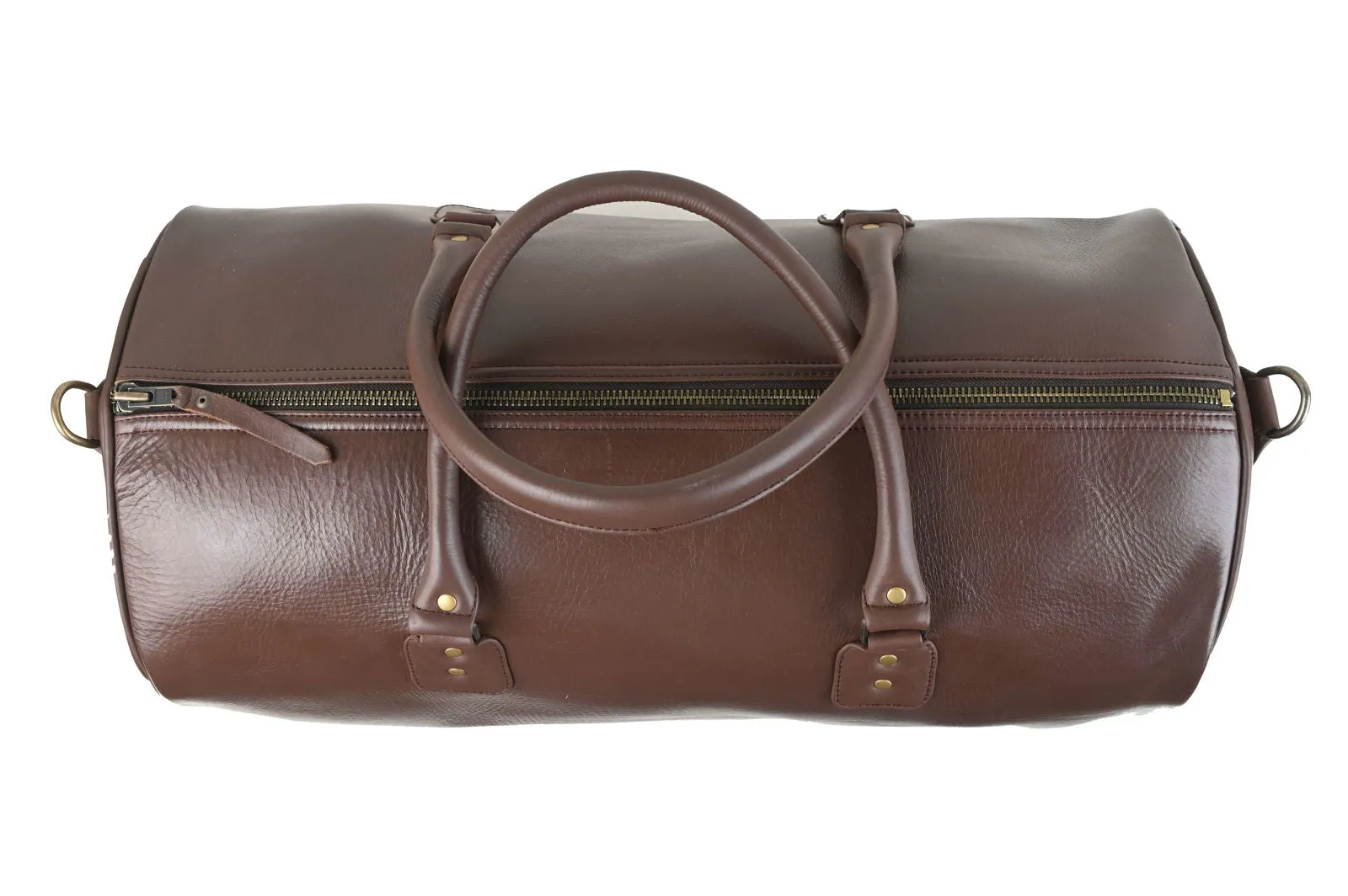 Brown Leather Duffle Bag, Overnight Weekender Sports Gym Bag - GB7