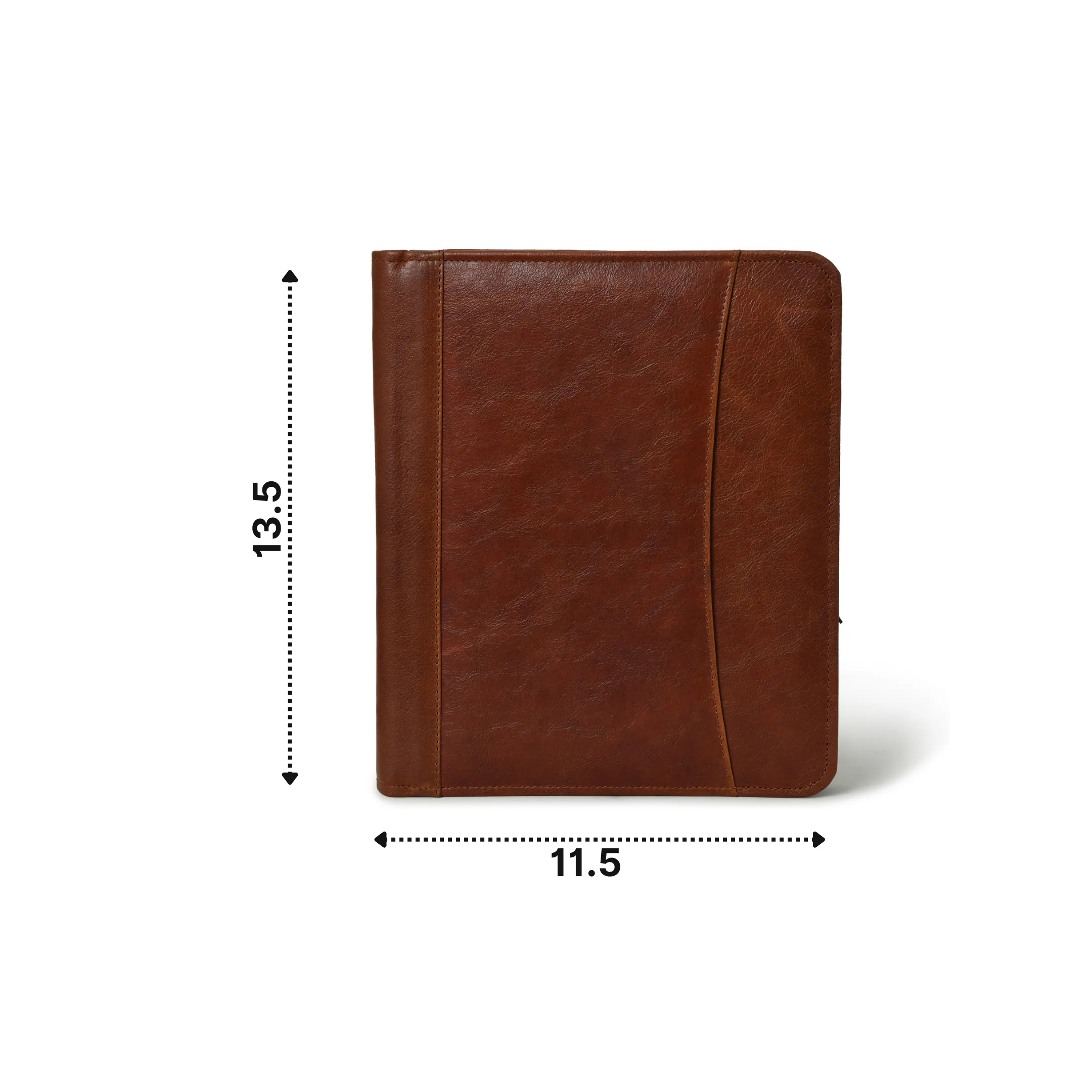 Brown Premium Leather Padfolio with Card and Pen Holders