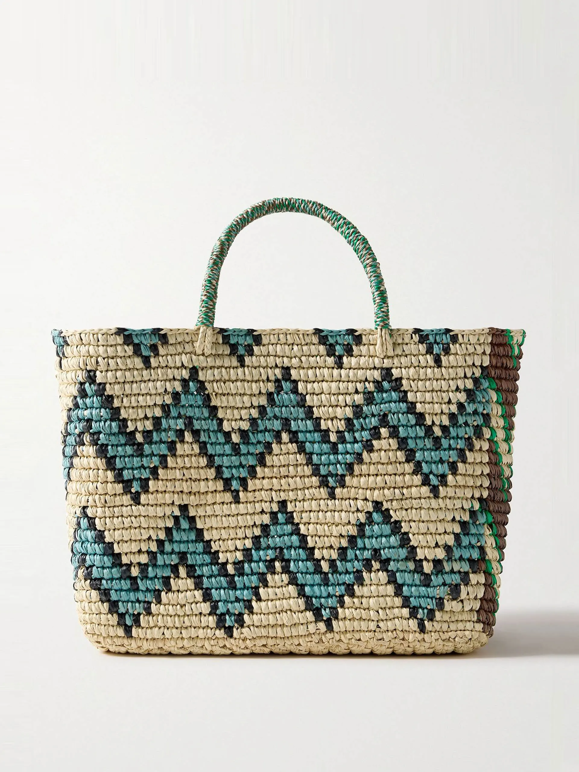 Canasta striped straw tote bag