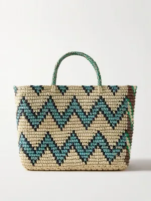 Canasta striped straw tote bag