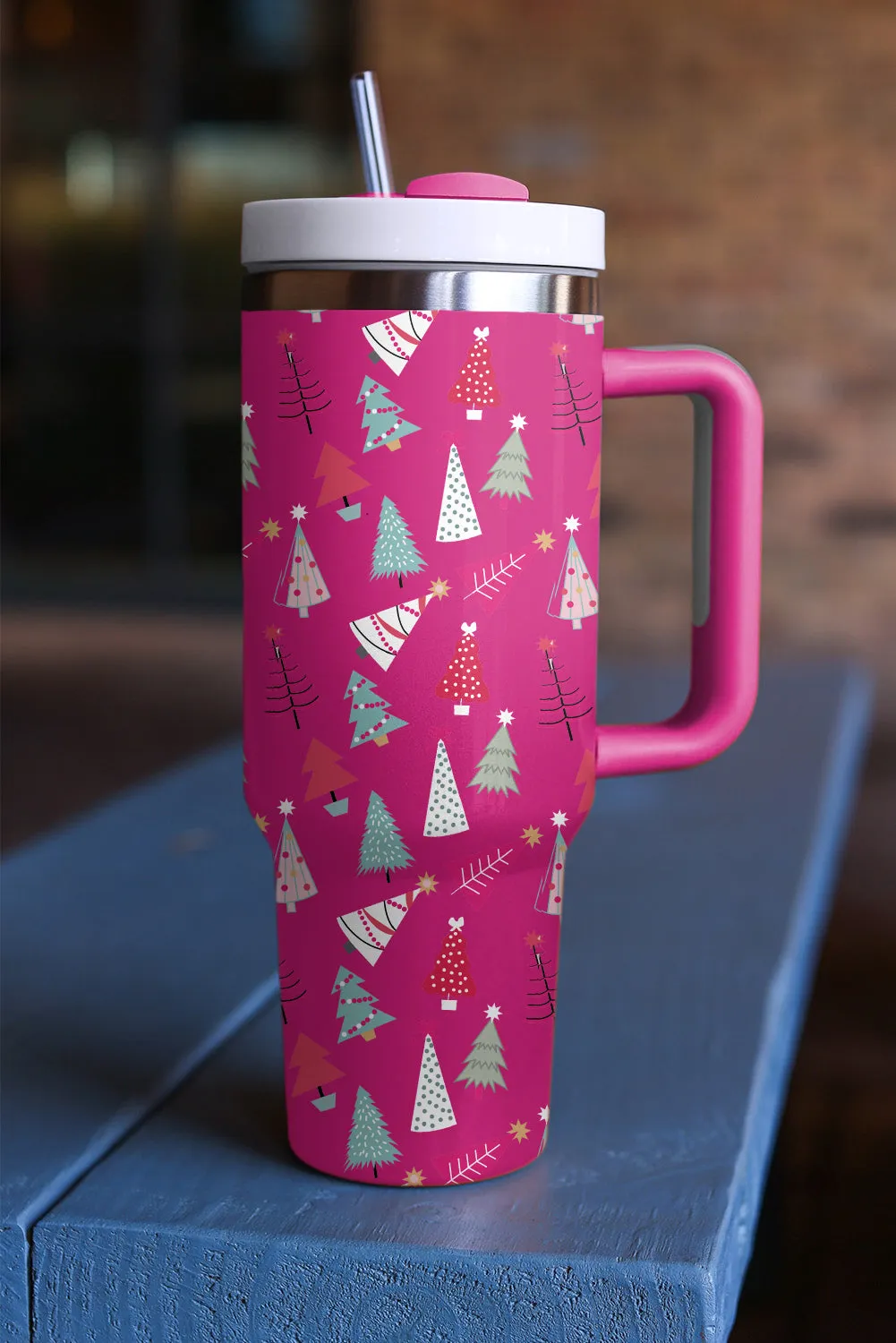 Cartoon Christmas Tree Printed Thermos Cup Holiday Christmas Gifts