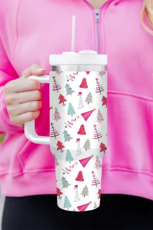 Cartoon Christmas Tree Printed Thermos Cup Holiday Christmas Gifts