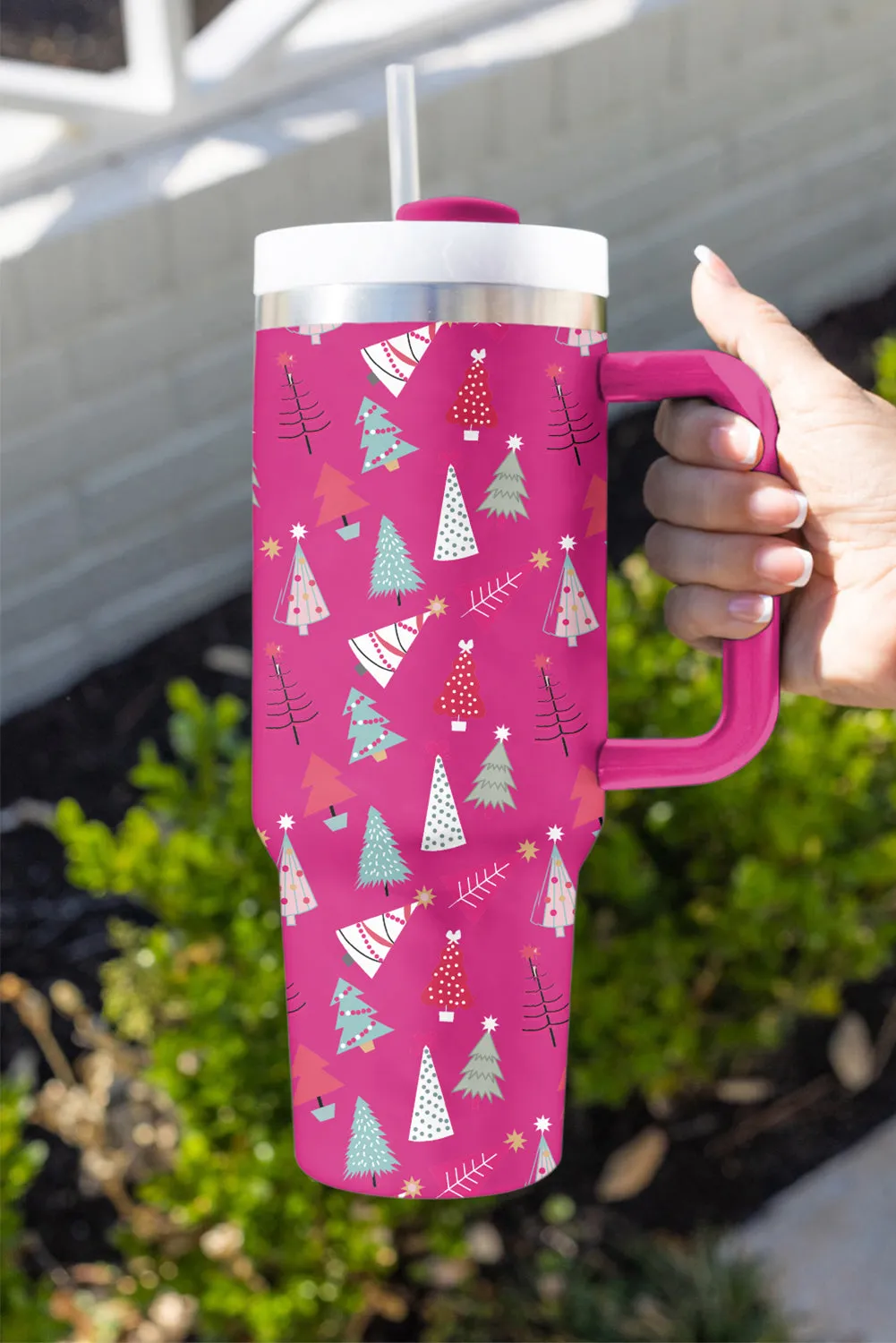 Cartoon Christmas Tree Printed Thermos Cup Holiday Christmas Gifts