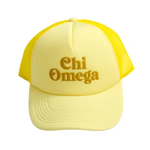 Chi Omega Baseball Cap, Mesh Trucker-Style Hat