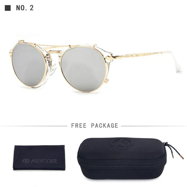 Classy Alloy Framed Aviator Round Sunglasses