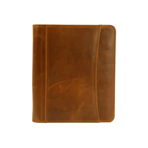 Cognac Top Grain Leather Padfolio Organiser with Large inside Pocket for iMac/Book/Tab