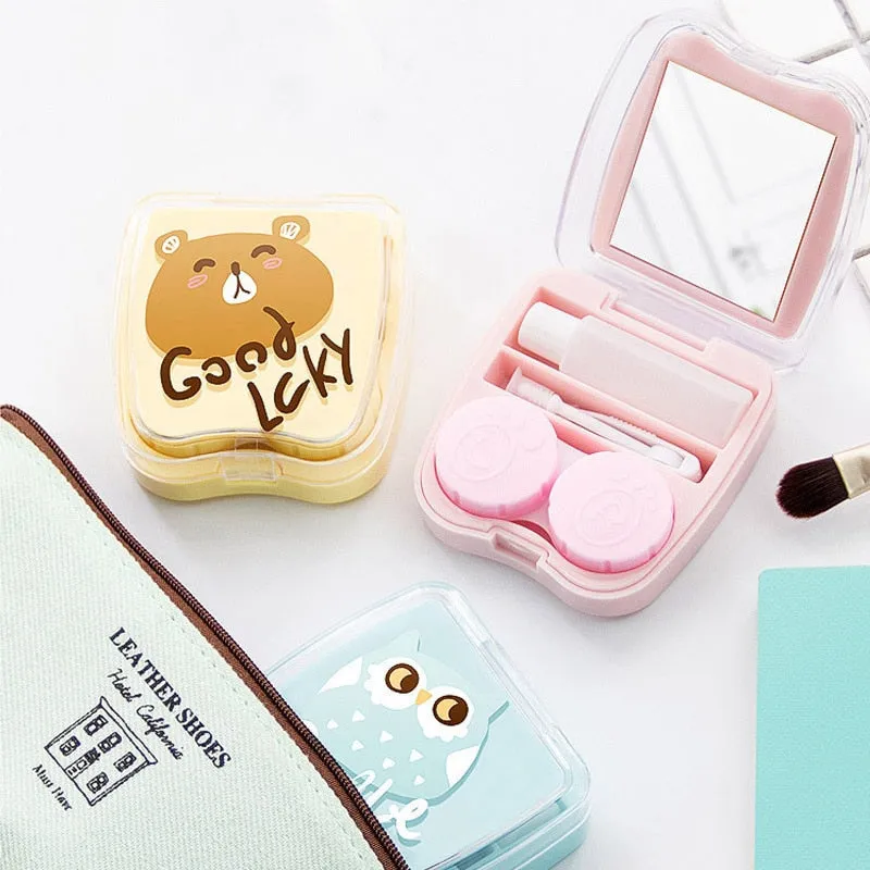 Compact Lens Case - Cute Animals