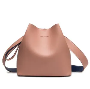 Contrast Wide Shoulder Bucket Bag