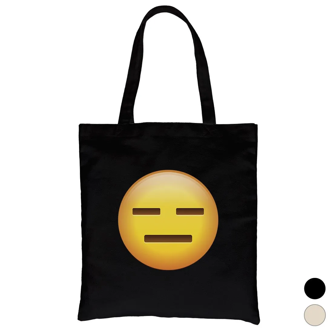 Emoji-Emotionless Canvas Shoulder Bag Silly Enthusiastic