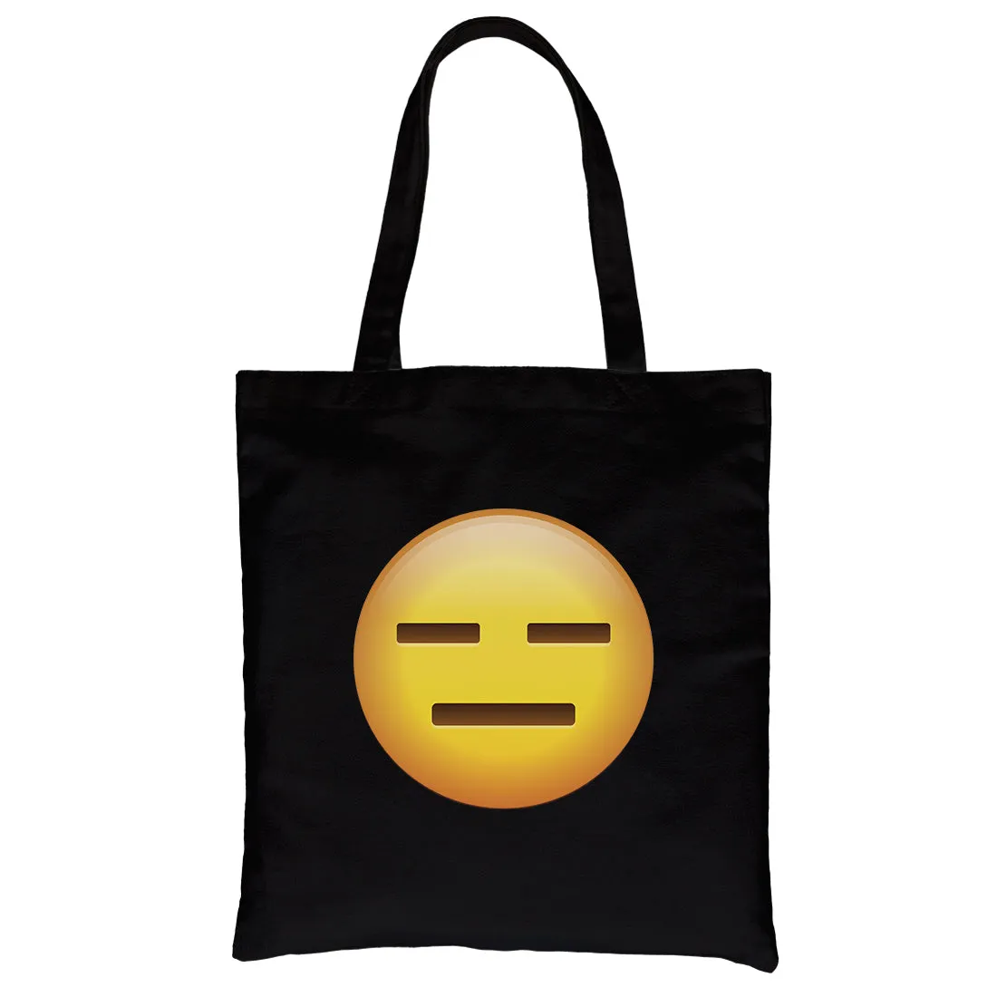 Emoji-Emotionless Canvas Shoulder Bag Silly Enthusiastic