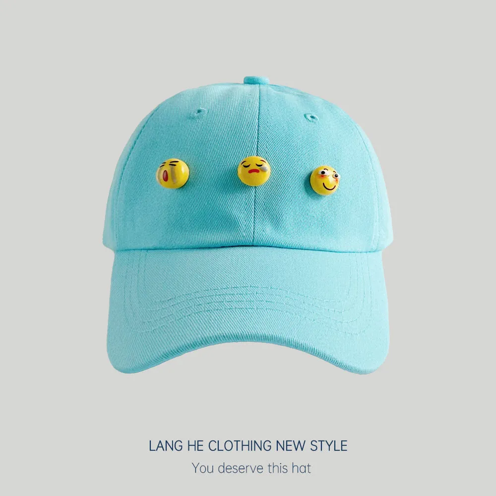 Emoticon package parent-child baseball cap for women funny peaked cap for women showing face small summer sun protection hat trend