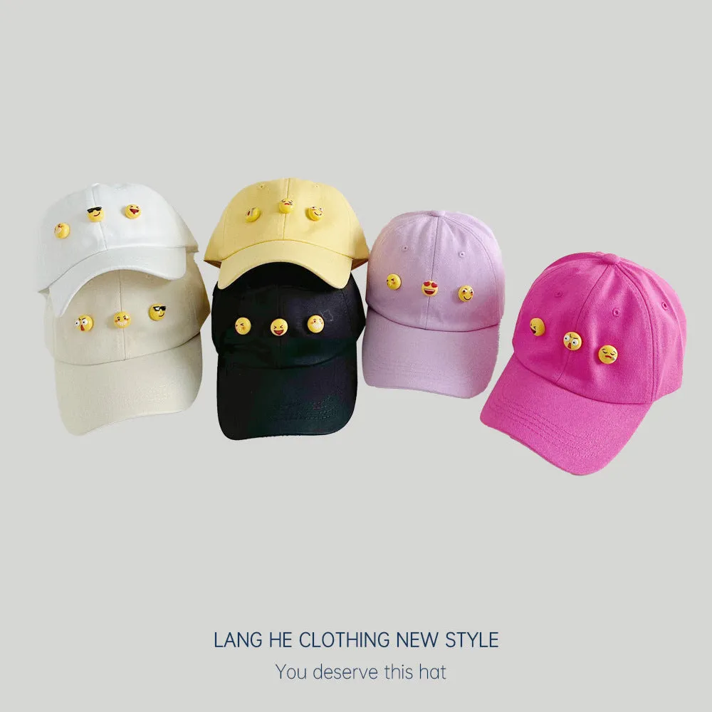 Emoticon package parent-child baseball cap for women funny peaked cap for women showing face small summer sun protection hat trend