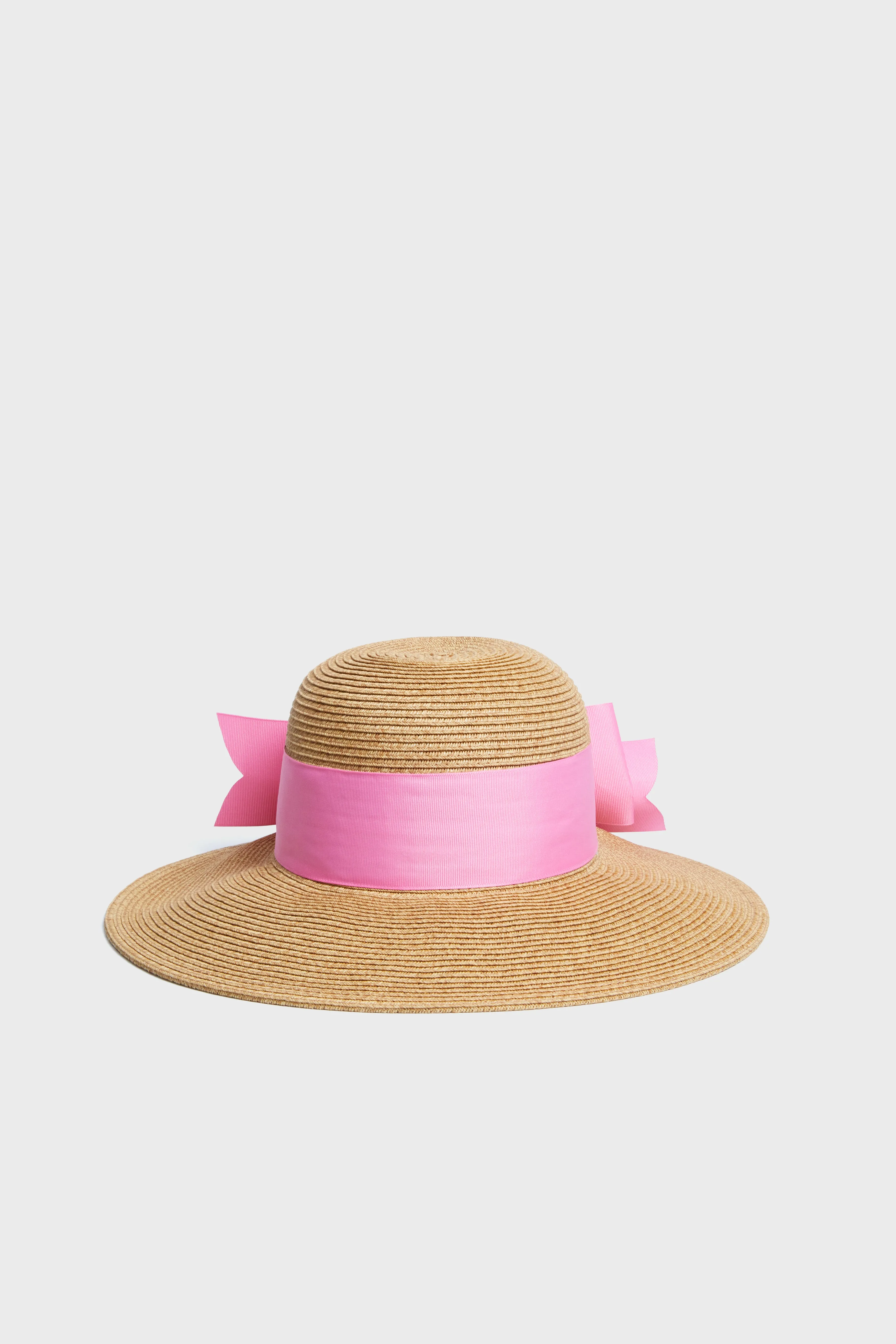 Exclusive Pink Packable Wide Bow Sunhat