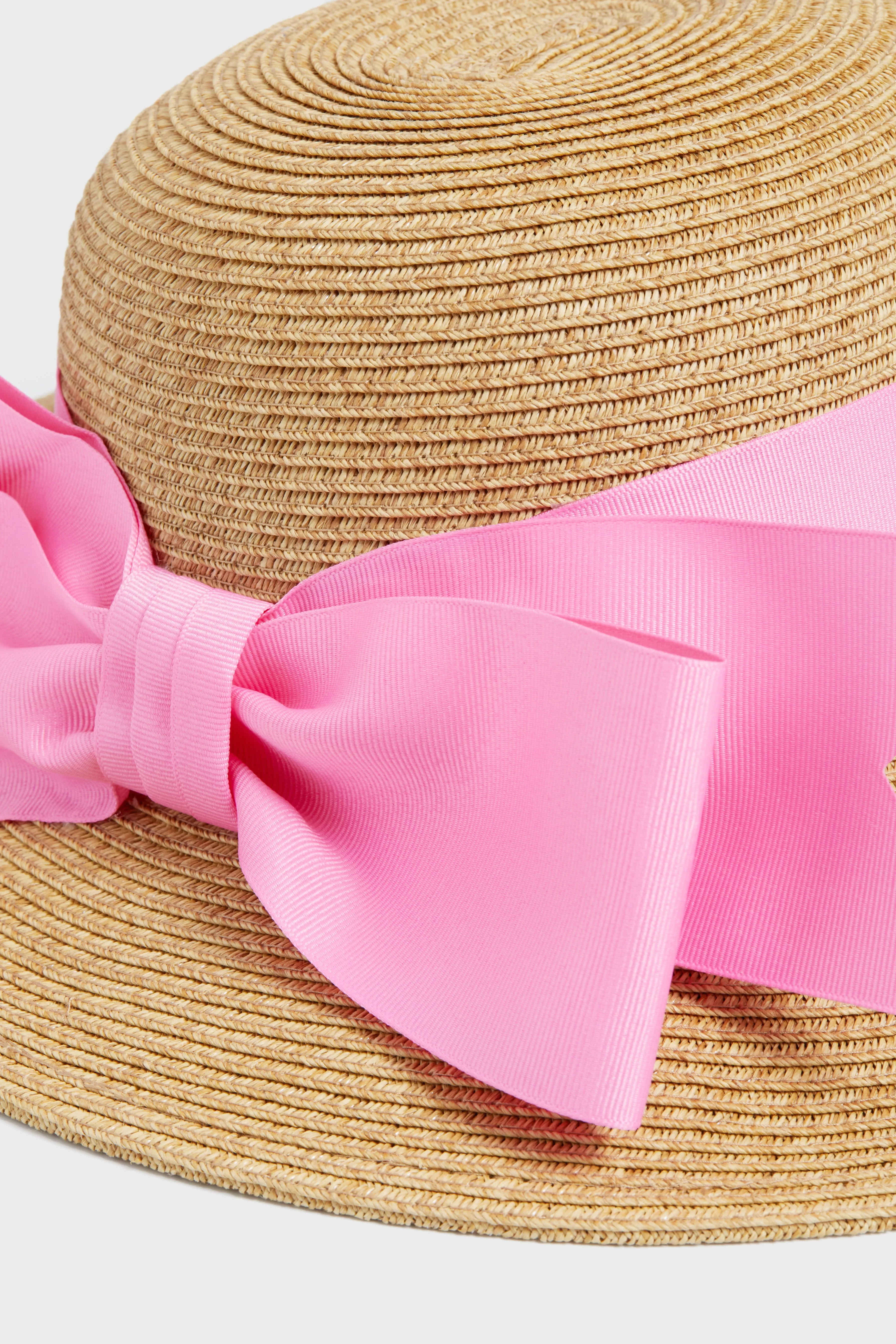 Exclusive Pink Packable Wide Bow Sunhat