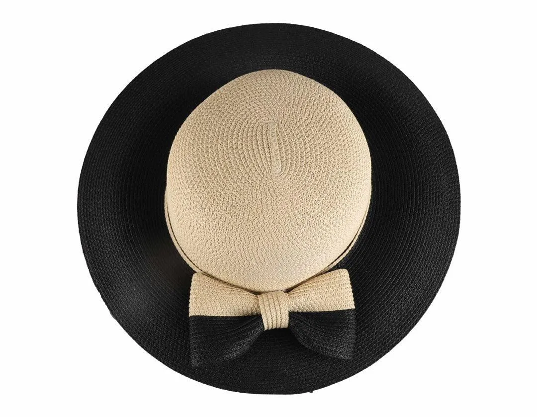 FabSeasons Falling Black Brim Beach Sun Hat