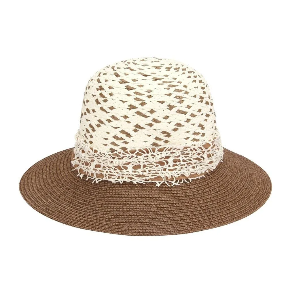 FabSeasons Netted Brown Sun Hat