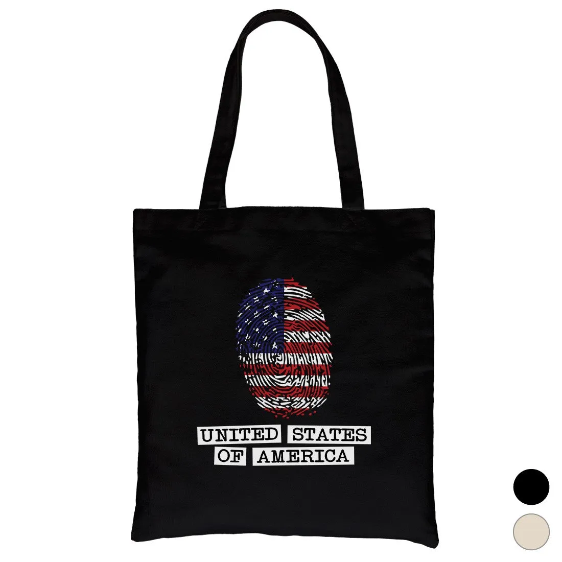 Fingerprint USA Flag Cute Graphic Canvas Shoulder Bag Gift For Her