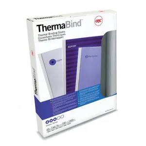 GBC THERMABIND TRANSPARENT FRONT STANDARD THERMAL COVERS A4 150 MICRON 3MM SILK WHITE BOX OF 100 IB370021