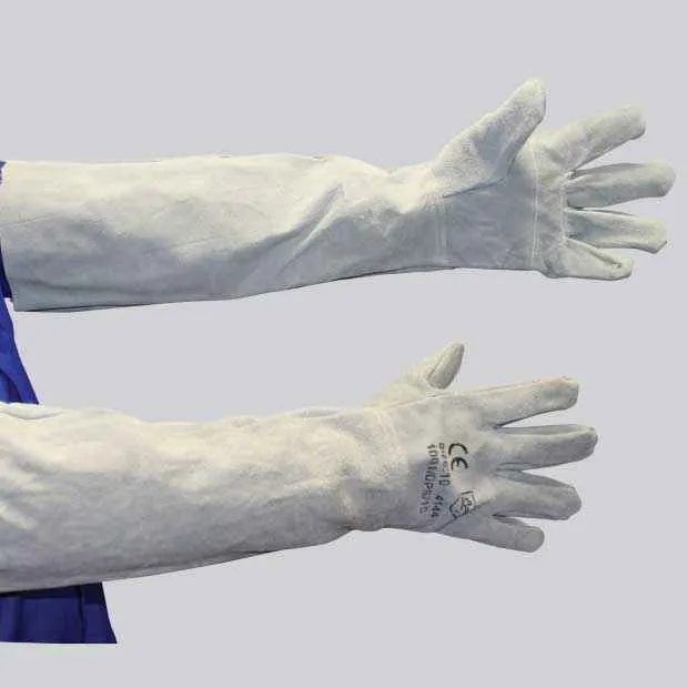 GRANGE CHROME LEATHER GLOVE - SHOULDER LENGTH