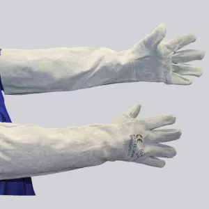 GRANGE CHROME LEATHER GLOVE - SHOULDER LENGTH