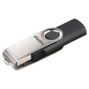 Hama Rotate USB 2.0 10MB/s 8GB USB Flash Drive - Black & Silver | 908919