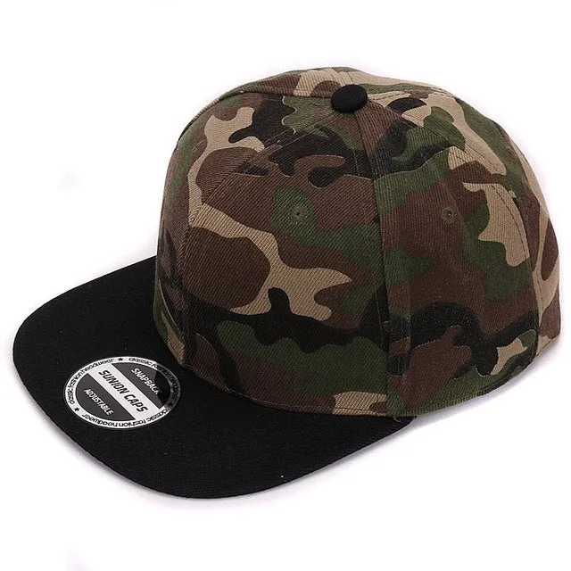 HATLANDER Camouflage snapback polyester cap blank flat camo baseball cap with no embroidery mens cap and hat for men and women