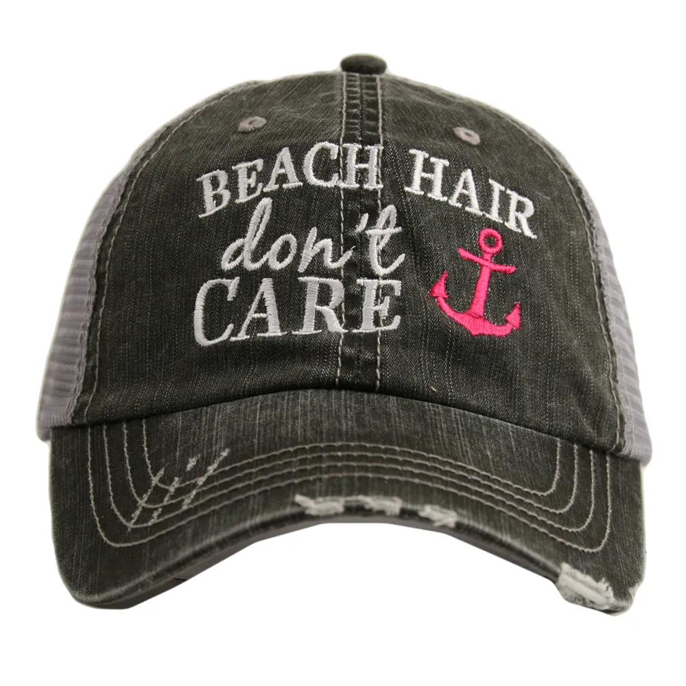 Hola beaches hats! | Womens embroidered trucker cap | Personalize | Beach hats | Cute palm trees, sunshine, waves and seashell | Girls weekend accessories.