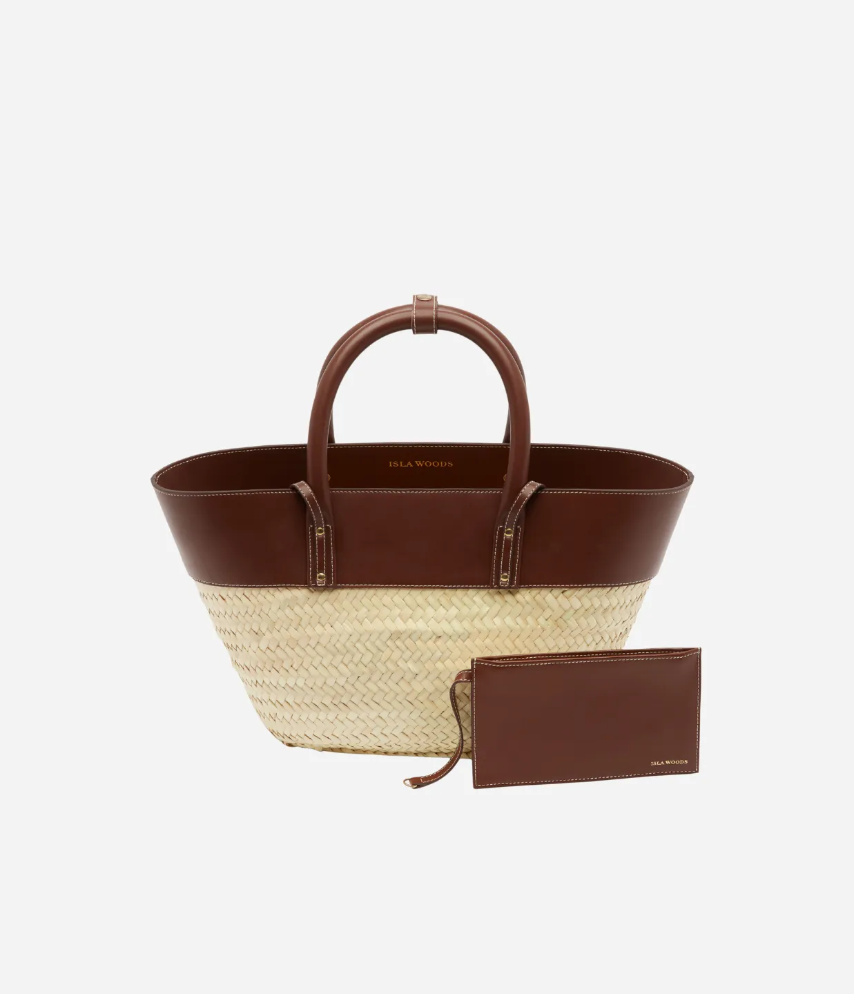 Isla Woods Small Basket Bag in Chestnut