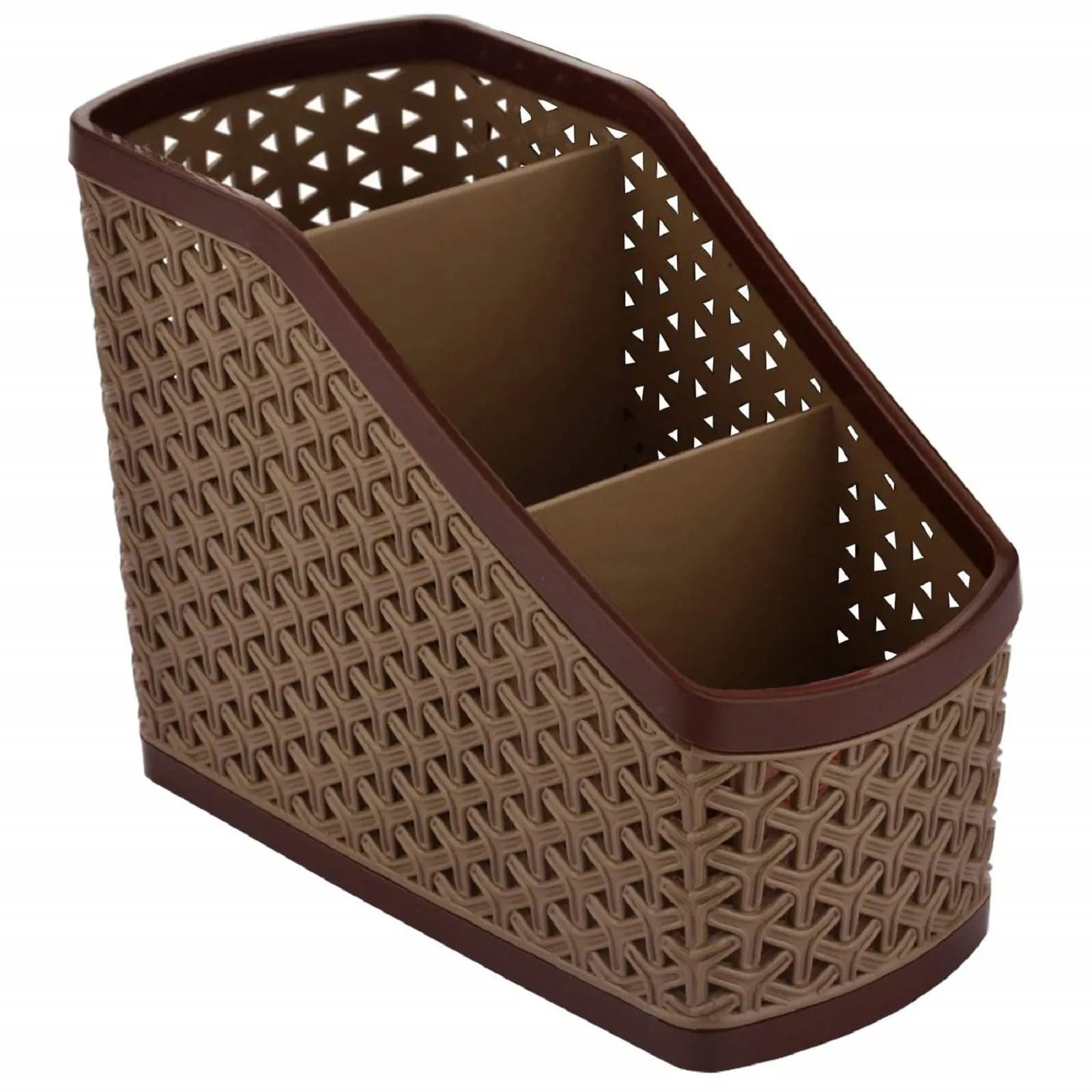 Kuber Industries Compact Plastic Storage Basket, Brown (CTKTC5250)