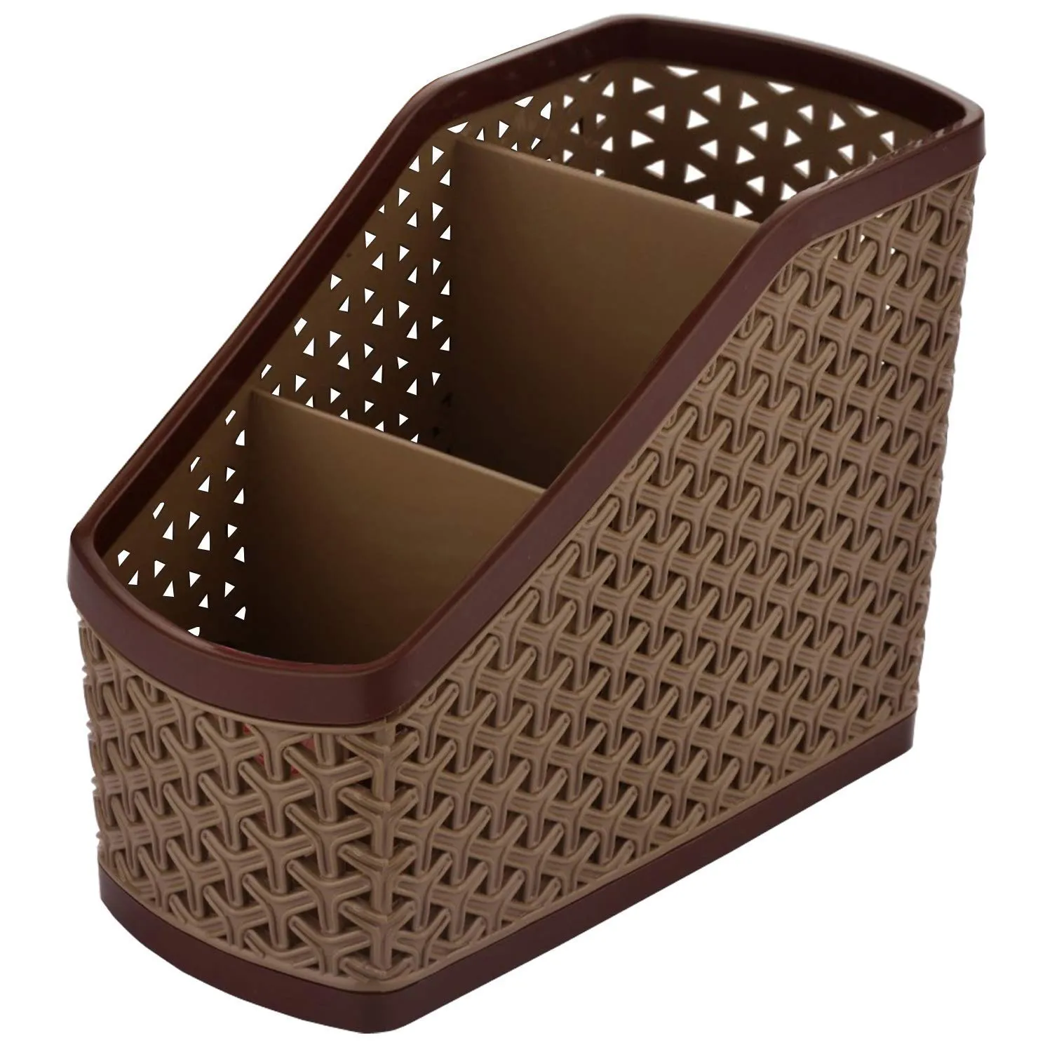 Kuber Industries Compact Plastic Storage Basket, Brown (CTKTC5250)