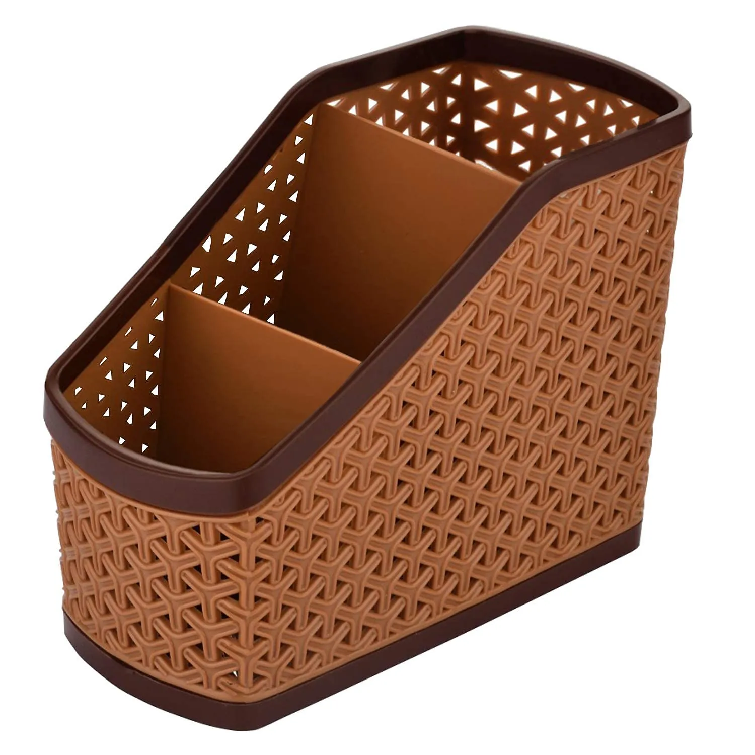 Kuber Industries Compact Plastic Storage Basket, Brown (CTKTC5250)