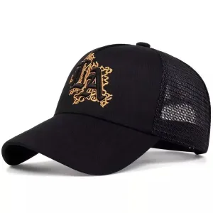 LA Black Embroidered Trucker Cap