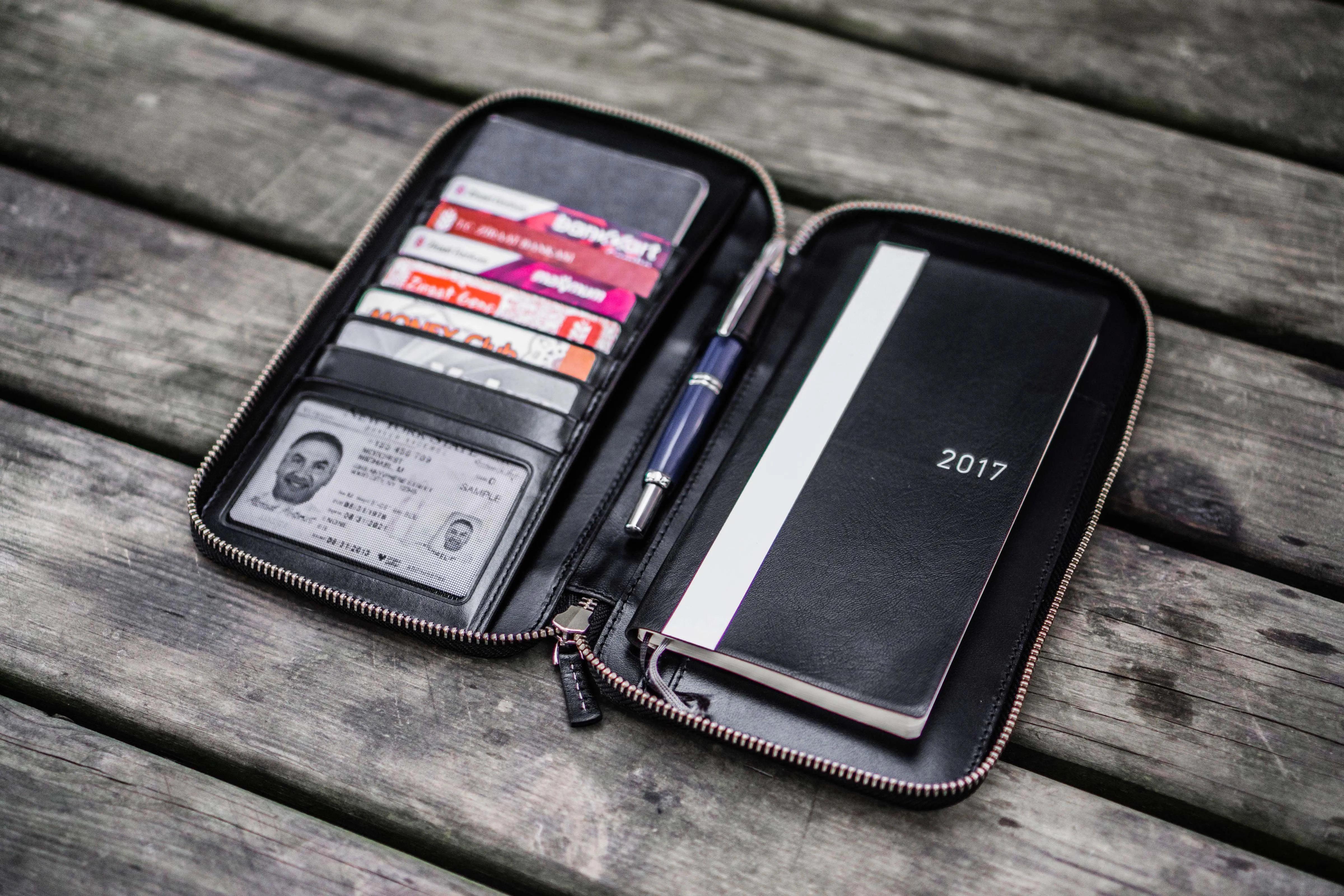 Leather Zippered Hobonichi Weeks Cover - Black