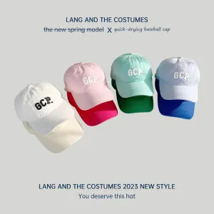 Letter laminated small head cap women's cotton soft topins hat casual versatile parent-child baseball cap