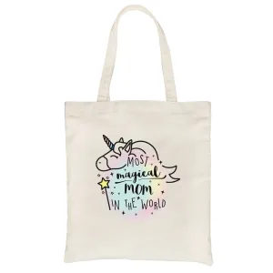 Magical Mom Unicorn Heavy Cotton Canvas Bag Funny Mothers Day Gifts