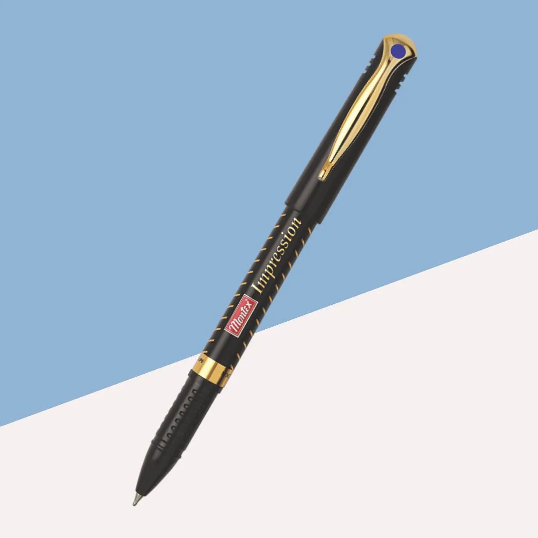 Montex Impression Gold Ball Pen - Blue ( Pack of 1 )