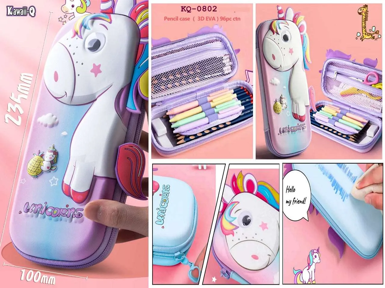 Niyo 3d Unicorn Smiggle Pencil Pouch