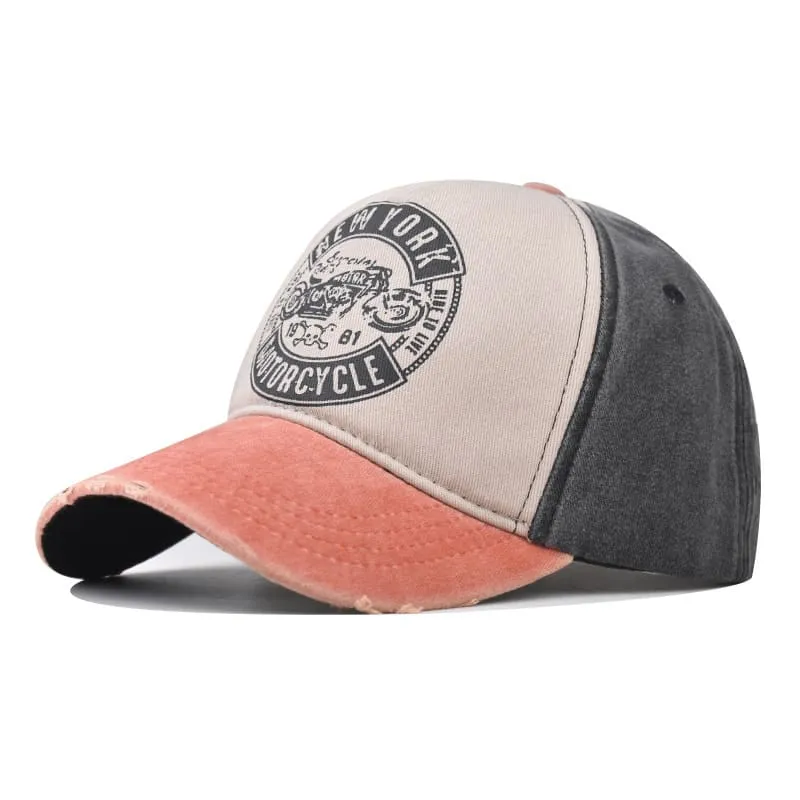 NY Motorcycle Vintage Baseball Cap