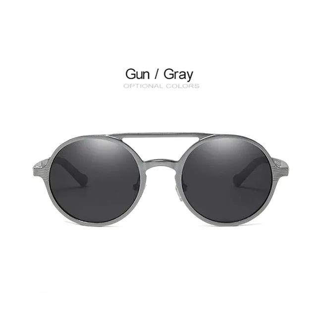 Oley Brand Men's Round Aluminum-Magnesium Polarized Sunglasses Women Anti-Glare Unisex Y7576