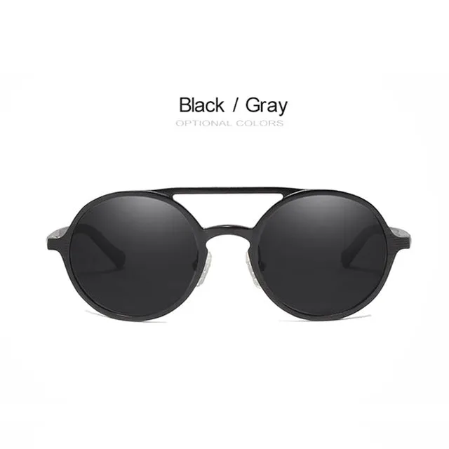 Oley Brand Men's Round Aluminum-Magnesium Polarized Sunglasses Women Anti-Glare Unisex Y7576