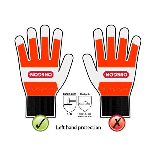 Oregon Chainsaw Left-Hand Protection Leather Gloves