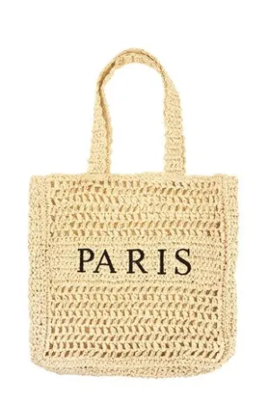 Paris Straw Tote Bag